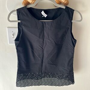 Akris Tank with Eyelet Trim